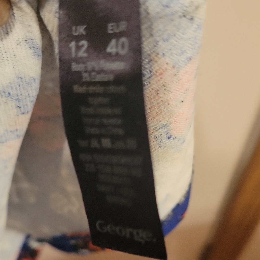 George Blue and Red Floral Mini Jumpsuit With Pockets - Picture 2 of 4